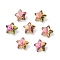 Electroplate Glass Charms, Faceted, Star, Cerise, 13x13.5x7mm, Hole: 1.2mm