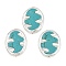 Electroplated Synthetic Turquoise Beads, Oval, Silver, 23~24x18~18.5x5~5.5mm, Hole: 0.9mm