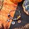 Halloween Alloy Enamel Charm Bracelets, Brass European Style Bracelets for Women, with Resin European Beads, Mixed Color, 6-7/8 inch(17.4cm)