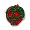 DIY Acrylic Hallowmas Pattern Earrings Pendants, with Shimmering Powder, for Jewelry Accessories, Skull, Red, 39x35x4mm, Hole: 1.2mm