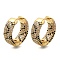 Rack Plating Brass Micro Pave Cubic Zirconia Hoop Earrings, Long-Lasting Plated, Lead Free & Cadmium Free, Real 18K Gold Plated, 19.5~20x7mm