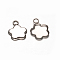 Flower 201 Stainless Steel Pendants Cabochon Settings, Stainless Steel Color, Tray: 11x11mm, 16x12.2x1.2mm, Hole: 2.5mm