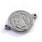 Tarnish Resistant 304 Stainless Steel Links connectors, Two-Sided Flat Round with San Benito, Stainless Steel Color, 23x16x2mm, Hole: 1mm