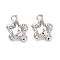 Rack Plating Alloy Rhinestone Pendants, Lead Free & Cadmium Free & Nickel Free, Flower, Platinum, Crystal, 16x12x5mm, Hole: 1.8mm