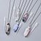 Natural Gemstone Perfume Bottle Pendant Necklaces, with Stainless Steel Box Chain and Plastic Dropper, Hexagonal Prism, Stainless Steel Color, 27.4 inch~27.5 inch(69.5~69.9cm), Bottle Capacity: 0.15~0.3ml(0.005~0.01 fl. oz)