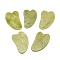 Natural Lemon Jade Gua Sha Boards, Scraping Massage Tools, Gua Sha Facial Tools, Heart, 68~70x43~44x3.5~4mm
