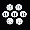 Natural Freshwater Shell Charms, Flat Round with Twelve Constellations, Hollow, Scorpio, 12x1.5mm, Hole: 0.9mm
