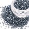 Glass Bugle Beads, Transparent Colours Luster, Slate Blue, 2.5~3x2mm, Hole: 0.9mm, about 15000pcs/pound
