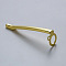 Alloy Replacement Pen Clips, Snap In Pencil Clips for Shirt Pocket, Pen Findings for Hanging Pendants, School & Office Supplies, Golden, 42x12mm, Inner Diameter: 6mm