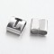 Tarnish Resistant Letter Style 201 Stainless Steel Square Slide Charms, Letter.T, 9x8x4mm, Hole: 8x3mm