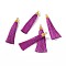 Nylon Tassel Big Pendants, with Iron Findings, Golden, Purple, 86x9.5mm, Hole: 3x5mm