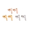 Cuboid 304 Stainless Steel Stud Crawler Earrings, Hypoallergenic Earrings, Climber Earrings, Mixed Color, 10x2x1.8mm, Pin: 0.8mm