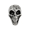 304 Stainless Steel Beads, Skull, Antique Silver, 17x11x9mm, Hole: 1.8mm