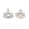 Brass Micro Pave Cubic Zirconia Pendants, Cadmium Free & Nickel Free & Lead Free, with Jump Ring, Eye Charms, Platinum, 19.5x20x3.5mm, Hole: 3.3mm
