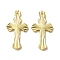 Rack Plating Brass Pendants, Long-Lasting Plated, Lead Free & Cadmium Free, Cross Charm, Real 18K Gold Plated, 15x8x0.6mm, Hole: 0.6mm