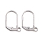 Tarnish Resistant 304 Stainless Steel Leverback Earring Findings, with Loop, Stainless Steel Color, 17x10.5mm