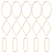 Beebeecraft 60Pcs/Box 3 Style 18K Gold Plated Linking Rings Rhombus Oval Jewelry Connector Charms for DIY Necklaces Bracelets Making