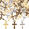 120Pcs 3 Style Alloy Pendants, Lead Free and Cadmium Free, Cross, Mixed Color, 19x10.5x2mm, Hole: 2mm, 40pcs/style