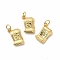 Rack Plating Eco-Friendly Brass Pendants, with Jump Ring, Long-Lasting Plated, Lead Free & Cadmium Free, Dollar Charm, Real 18K Gold Plated, 15x9x2mm, Hole: 4mm