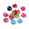 Crackle Opaque Acrylic Beads, Imitation Turquoise, Twist Flat Round, Mixed Color, 23.5x24x4.5mm, Hole: 1.6mm, about 303pcs/500g