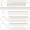DIY Brass Ring Dangle Earring Making Kit, Platinum, 20~40mm, Hole: 1~2mm