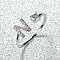 Brass Micro Pave Cubic Zirconia Cuff Rings for Women, Open Rings, Platinum, Letter N, Inner Diameter: 16~19mm