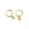 S925 Sterling Silver Heart Hoop Earrings, Golden