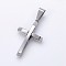 Tarnish Resistant 304 Stainless Steel Pendants, Cross, Stainless Steel Color, 32x20x5mm, Hole: 10x5mm