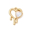 304 Stainless Steel Pendants, Heart, with Resin, Ion Plating(IP), Real 18K Gold Plated, WhiteSmoke, 25.5x19.5x5mm, Hole: 1.6mm