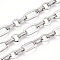 Iron Oval Link Chains, Unwelded, with Spool, Platinum, 15x8.5x1.5mm, about 32.81 Feet(10m)/Roll