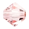 Preciosa® Crystal Beads, Czech Crystal, Bicone(451 69 302 Rondelle), 70120 Light Rose, 5mm, Hole: 1mm