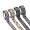 4Rolls 4 Style Polyester Ribbon, Leopard Print Theme Pattern, for Gift Wrapping, Floral Bows Crafts Decoration, Mixed Color, 1 inch(25mm), about 10yards/roll, 1roll/style