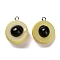 3D Fruit Theme Opaque Resin Pendants, with Platinum Tone Iron Loops, Longan, 24x20x18mm, Hole: 1.8mm
