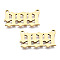 201 Stainless Steel Pendant Links, Laser Cut, Golden, Num.9, 11.5x22x1mm, Hole: 1.4mm