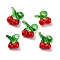 Fruit Food Glass Pendant, Cherry, 19x16x8mm, Hole: 3.5mm