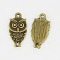 Tibetan Style Zinc Alloy Pendants for Halloween, Cadmium Free & Lead Free, Owl, Antique Bronze, 18x10x2mm, Hole: 1.5mm