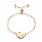 Mother's Day Gifts, 201 Stainless Steel Slider Bracelets, Box Chains, Heart with Word Mom, Golden, 9-5/8 inch~9-7/8 inch(24.5~25cm), Links: 15.5x22x1.5mm