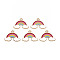 Alloy Enamel Pendants, Light Gold, Cadmium Free & Nickel Free & Lead Free, Rainbow, Colorful, 16.5x22.5x1mm, Hole: 2mm
