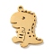 201Stainless Steel Pendants, Laser Cut, Dinosaur, Golden, 17x13.5x1mm, Hole: 1.2mm