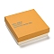 Cardboard Jewelry Set Box, Word Printed Jewelry Storage Case for Necklace Packaging, Square, Orange, 9.1x9.1cm, 86x86mm inner diameter