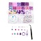 DIY Keychain Making Kits, including Glass Seed Beads & ABS Plastic & Polymer Clay Beads, Alloy Clasp, Elastic Thread, Tweezers, Purple, 3x2mm, Hole: 1.2mm