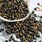 Metallic Colors Glass Seed Beads, Half Plated, Two Tone, Round, Goldenrod, 6/0, 4x3mm, Hole: 1.4mm