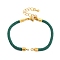 Nylon Cords Bracelet Makings Fit for Connector Charms, with Brass Findings and 304 Stainless Steel Lobster Claw Clasps, Long-Lasting Plated, Turquoise, 6-1/2~6-3/4 inch(16.5~17cm), Hole: 1.8mm