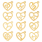 24Pcs 12 Style 304 Stainless Steel Pendants, Laser Cut, Heart with Constellation, Real 18K Gold Plated, 15.5x12.5x0.6mm, Hole: 1.5mm, 2pcs/style