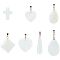 Opalite Pendants, with Brass Findings, Mixed Shapes, Platinum, 14pcs/box
