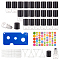 24Pcs Transparent Glass Roller Ball Bottles with Scal and Plastic Cover, Column, with 1Pc Plastic Bottle Openers, 1Pc Paper Sticker, 4Pcs Plastic Funnel & 10Pcs Transfer Pipettes, Black, 3.2x1.6cm, Capacity: 1ml(0.03fl. oz)