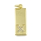 Brass Micro Pave Clear Cubic Zirconia Pendants, Cadmium Free & Nickel Free & Lead Free, Real 18K Gold Plated, Rectangle, Letter X, 23.5x7.5x2mm, Hole: 3mm