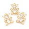 Brass Cubic Zirconia Pendants, Bear, Real 18K Gold Plated, 12.5x10x6mm, Hole: 1.6mm