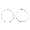 Brass Hoop Earrings Findings, Wine Glass Charms Findings, Silver, 30.5x25mm, Pin: 0.6mm