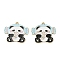 Alloy Enamel Pendants, Golden, Panda Charm, Light Sky Blue, 27x29.5x1mm, Hole: 1.8mm